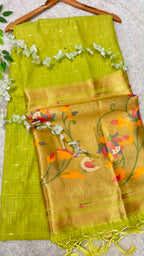 Jamdani Cotton Saree with Paithani Pallu