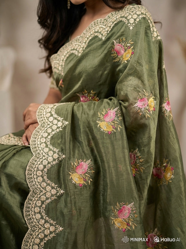 Crush Tissue Saree Main Image