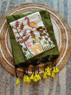Premium Khadi Cotton Saree with Designer Embroidered Blouse