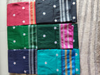 Silk Cotton Prajakta Print Narayan Peth Border Saree with Contrast Pallu & Blouse Piece