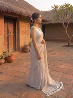 Mul Cotton Striped Saree with Tassels