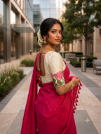 Premium Khadi Cotton Saree with Designer Embroidered Blouse