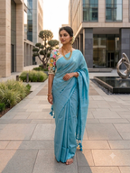 Premium Khadi Cotton Saree with Designer Embroidered Blouse